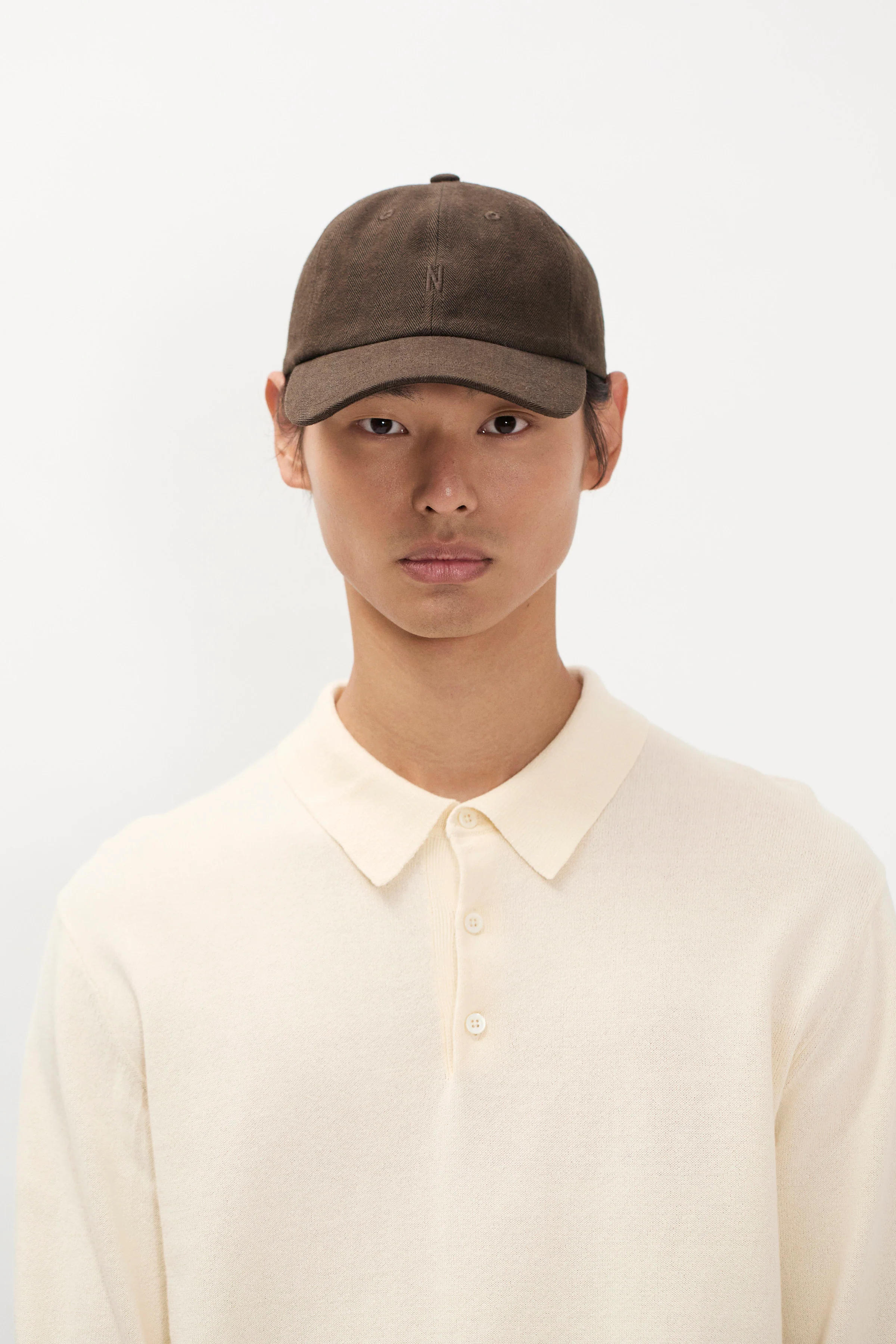 Cotton Wool Herringbone Twill 6-Panel Cap