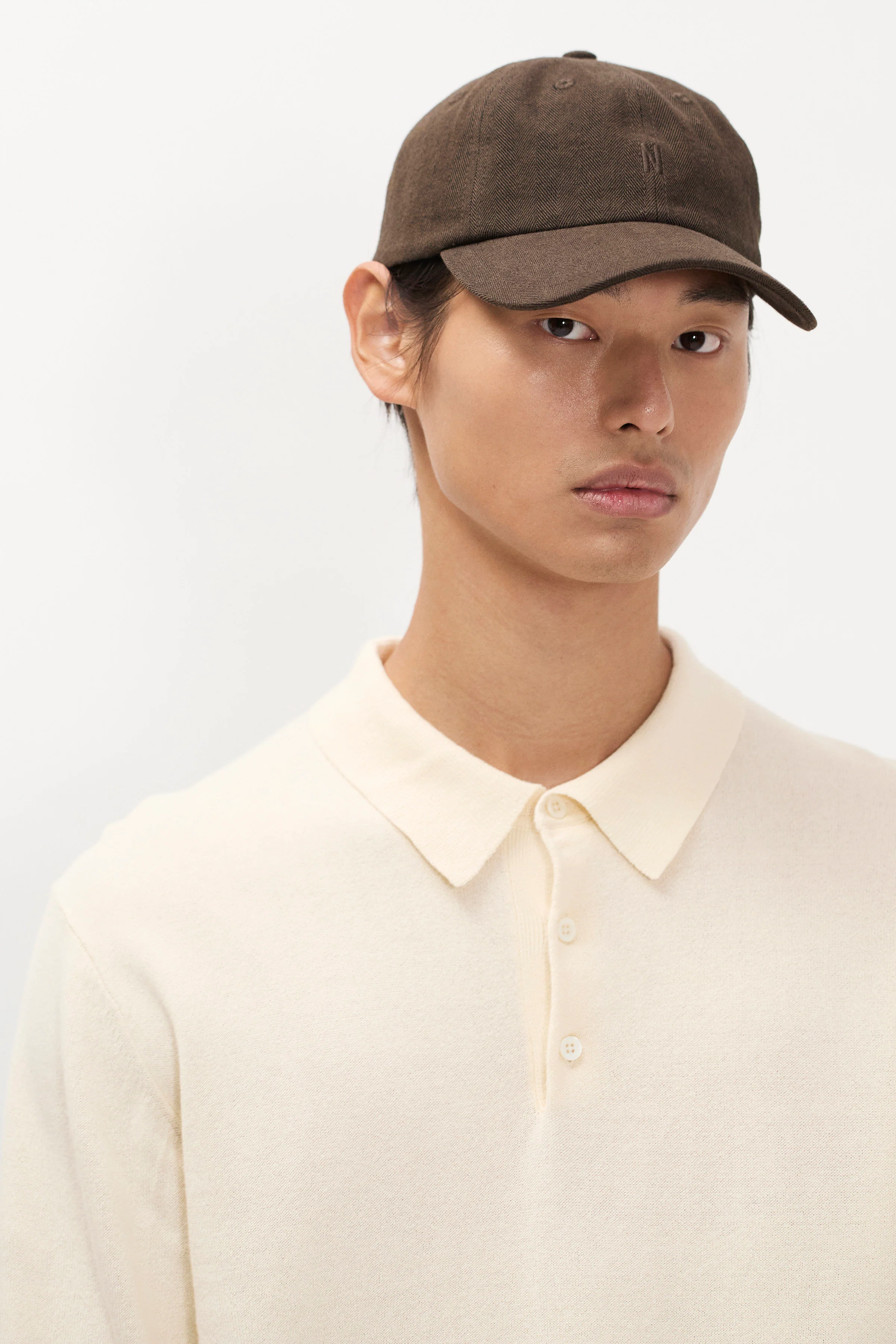 Cotton Wool Herringbone Twill 6-Panel Cap - Image 2