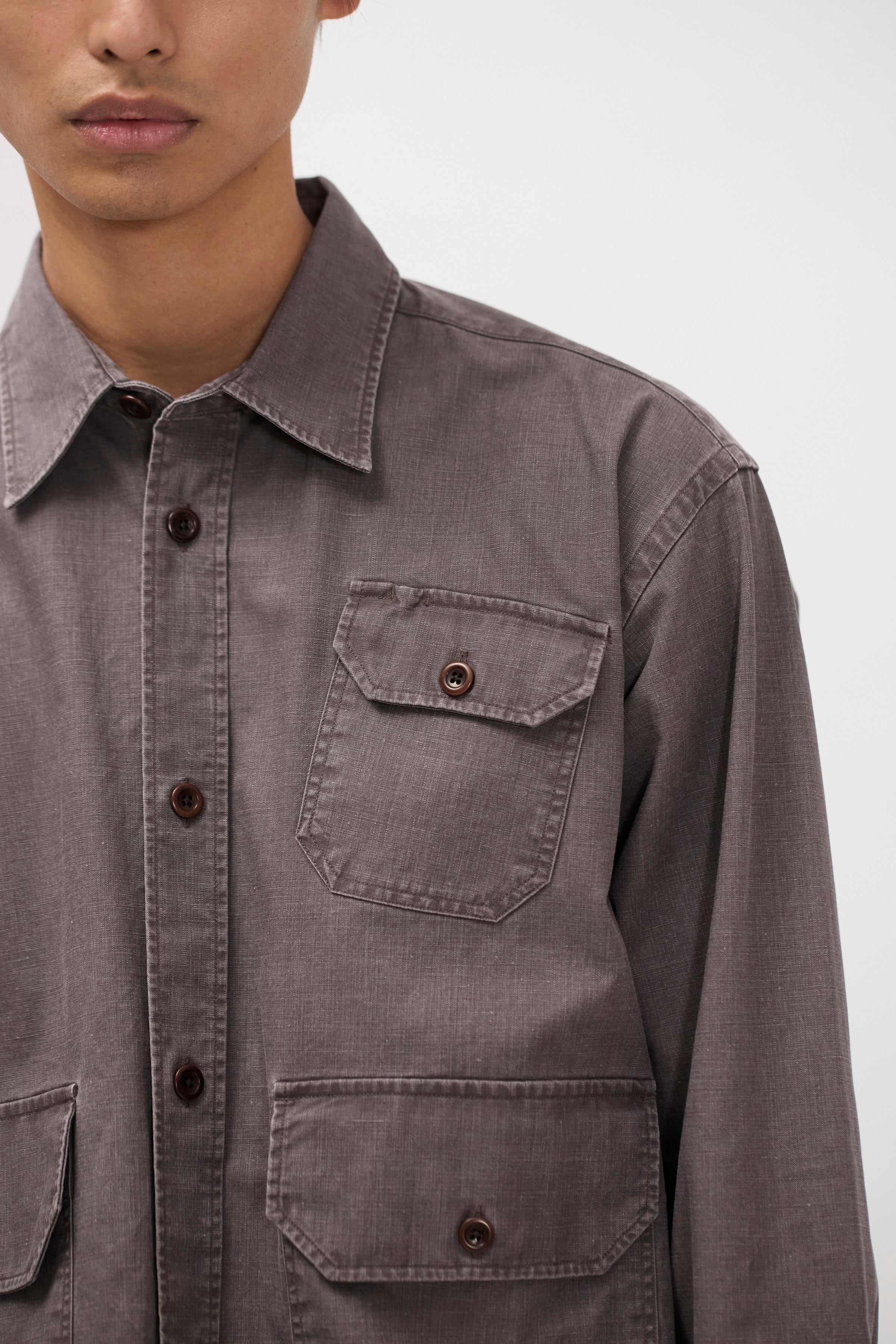 Espevik Faded Pigment Dyed Oversize Utility Shirt - Image 4
