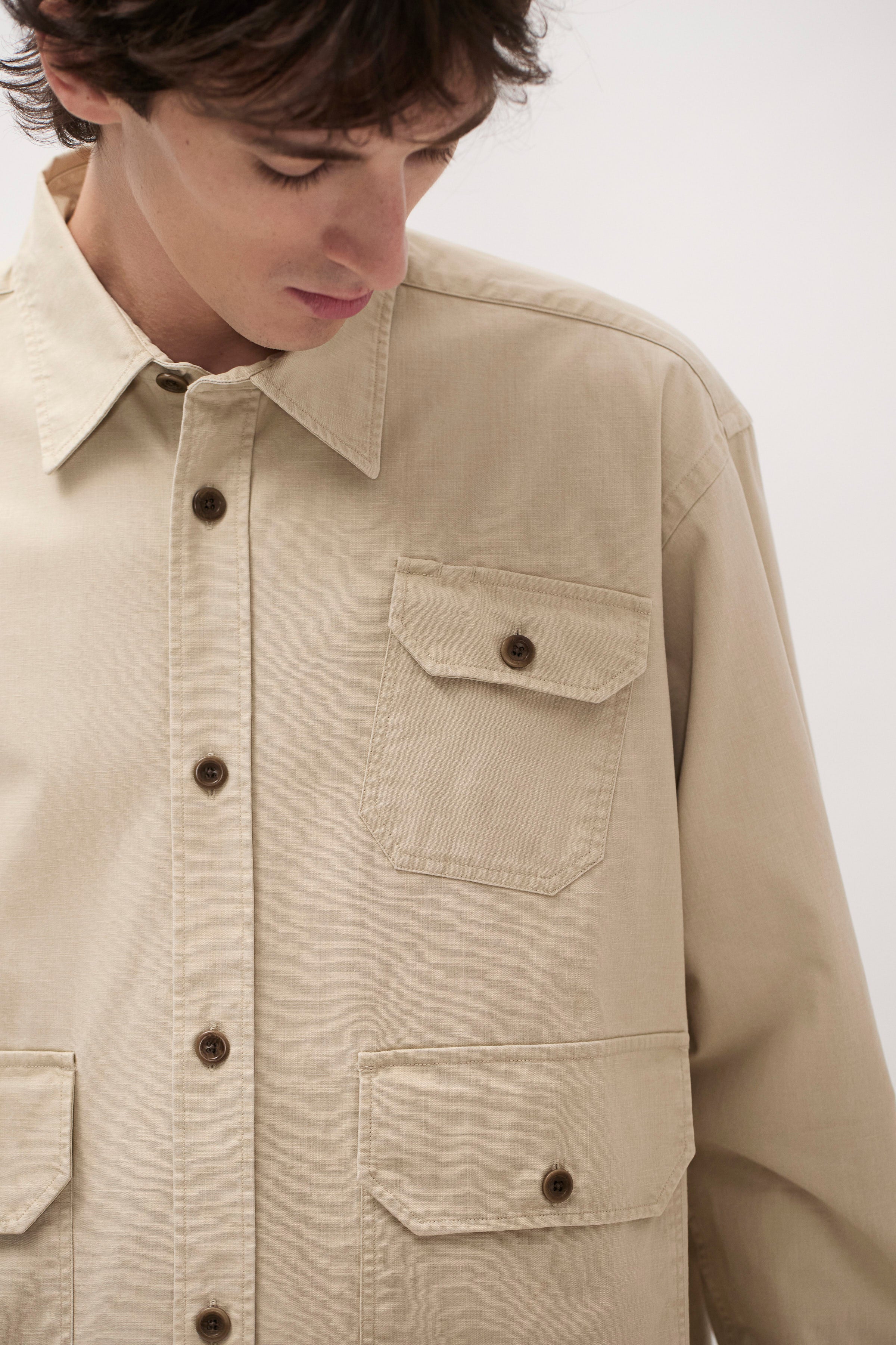 Espevik Faded Pigment Dyed Oversize Utility Shirt - Image 4