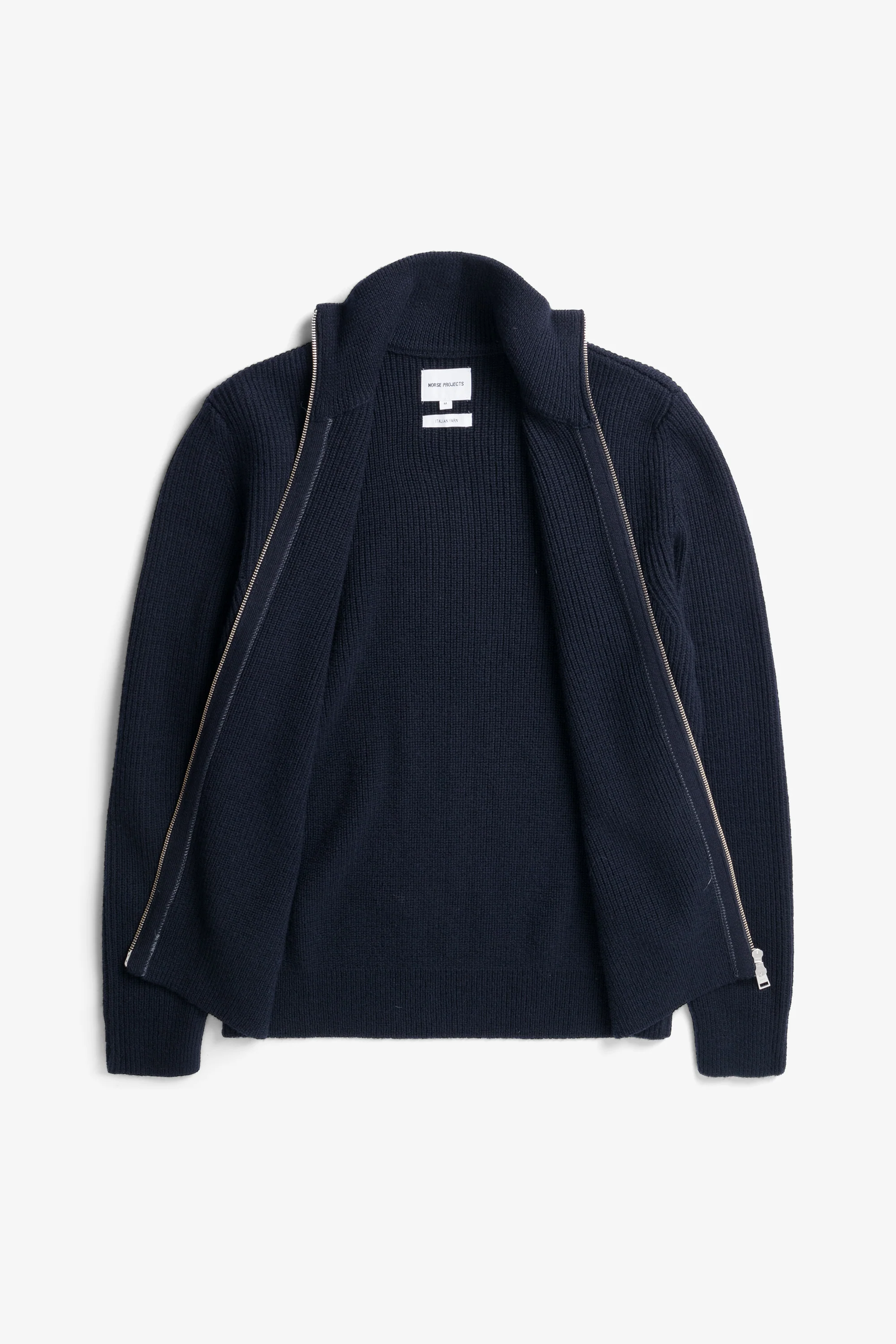 Hagen Wool Cotton Rib Full Zip Jacket - Image 2