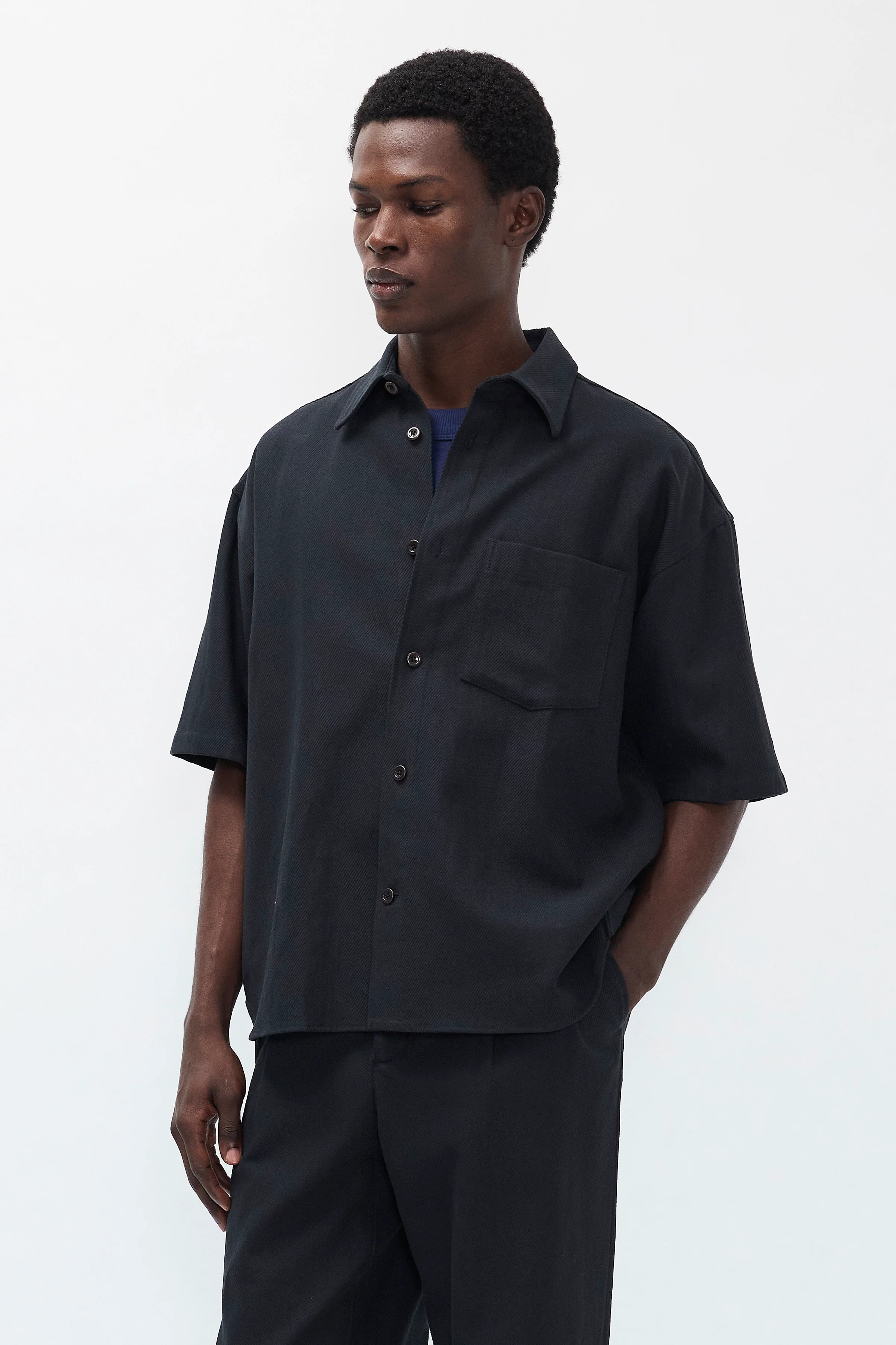 Hestur Relaxed Cotton Linen Twill Pleated Trouser - Image 2