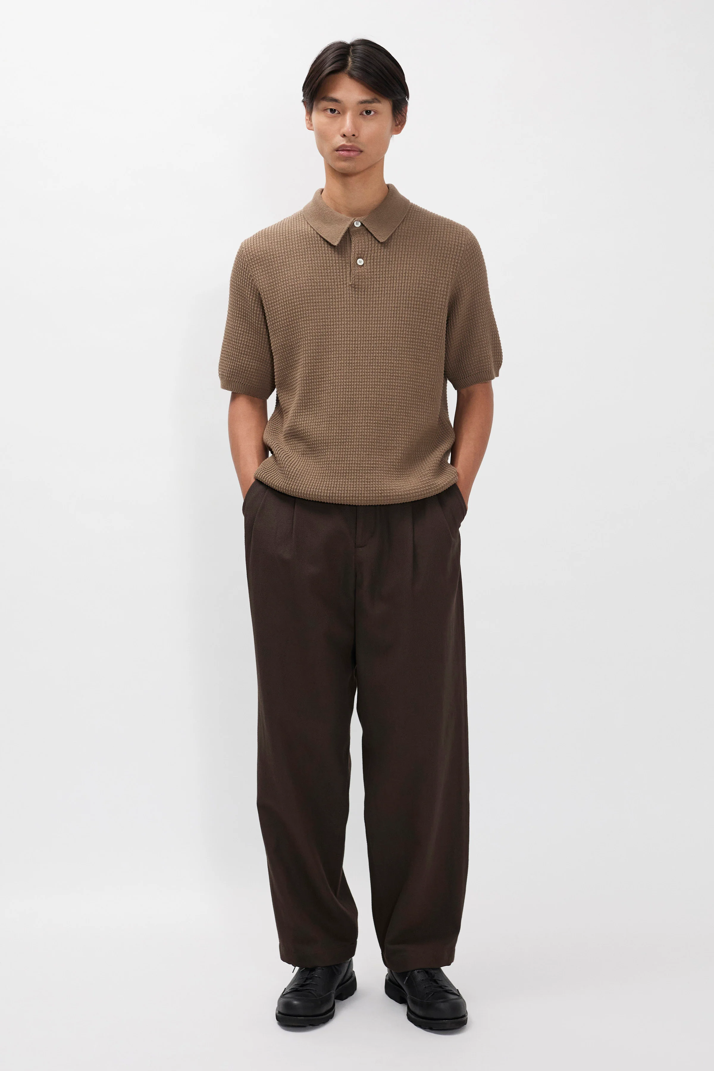 Hestur Relaxed Cotton Linen Twill Pleated Trouser